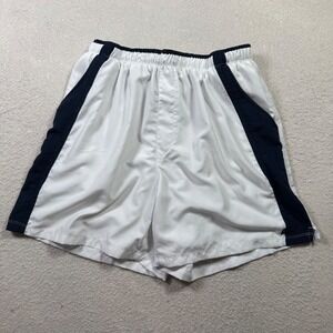 Wilson Athletic Shorts White Navy Blue Tennis Running Gym Men Size‎ L Quic Dry